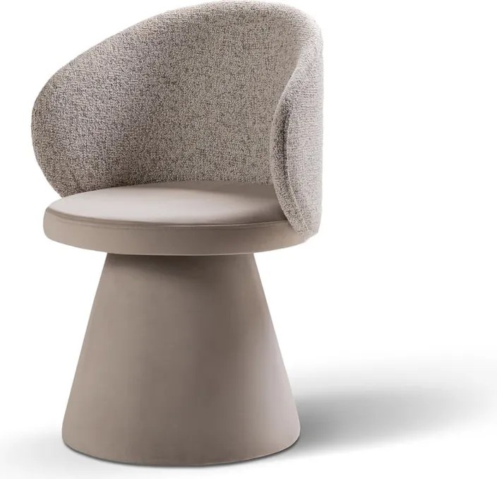 Poltrona beige con rivestimento in velluto Inez – Micadoni