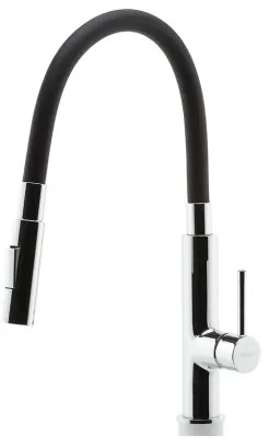 FERRO - Rubinetto per lavello con braccio flessible cromo lucido/nero