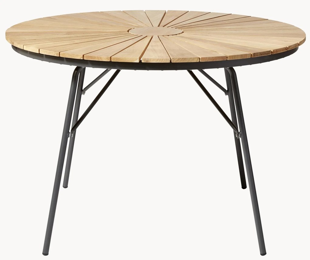 Tavolo da giardino rotondo con piano in legno di teak Ellen, varie misure