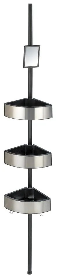 Mensola angolare telescopica per doccia Prea Argento/Nero, 27 x 20 cm Premium - Wenko