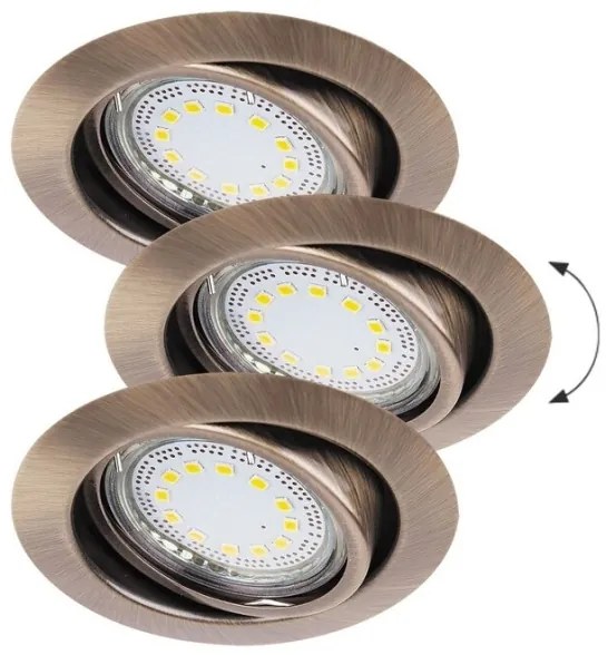 Rabalux 1051 - SET 3xLED Lampada da incasso LITE 3xGU10-LED/3W/230V