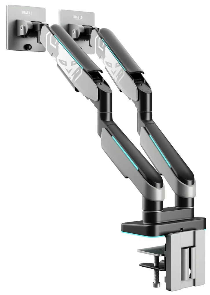 Supporto Doppio per Monitor da 49 Pollici Grigio e Nero RGB X-Arm Dual