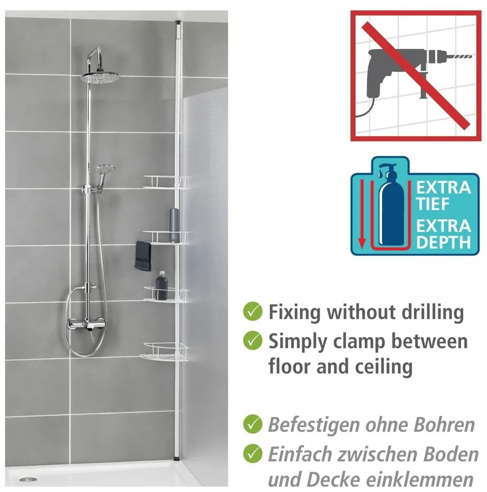 Mensola telescopica angolare in acciaio inox bianco per il bagno Dolcedo - Wenko