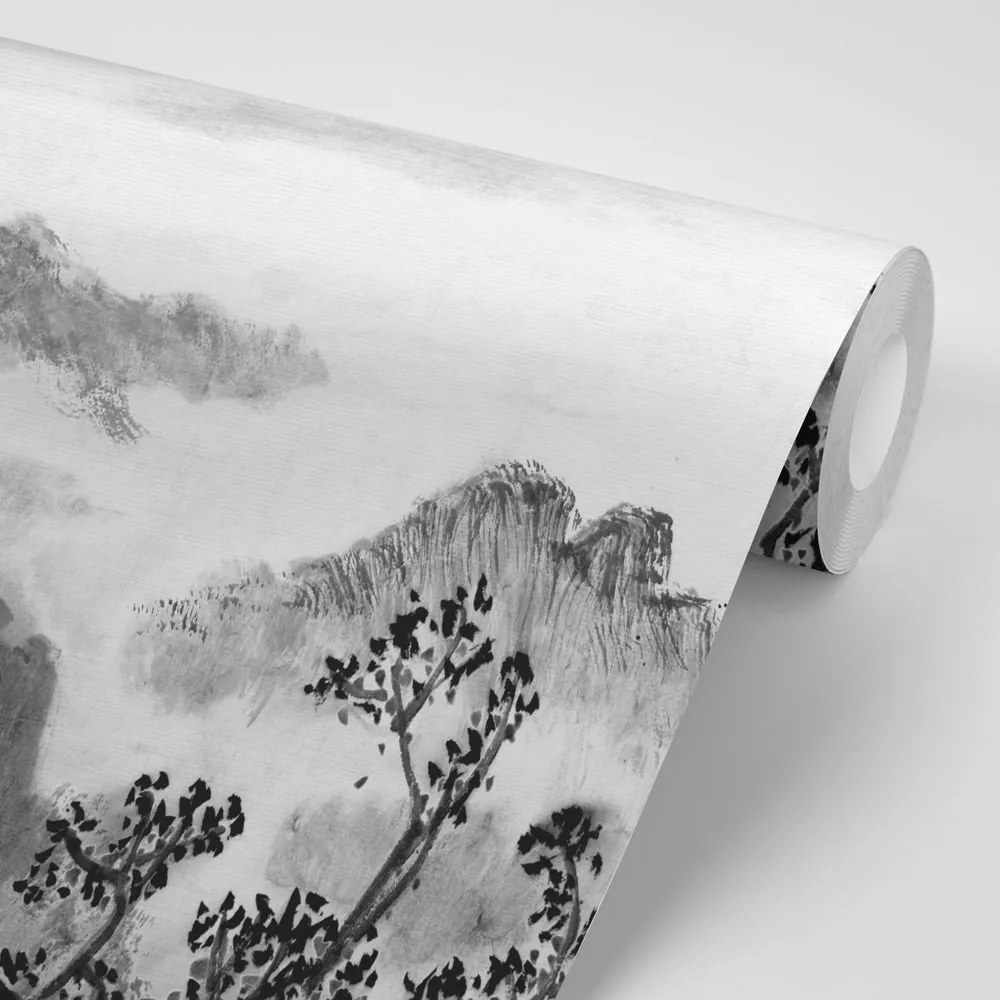 Carta da parati – Pittura cinese in bianco e nero della terra
