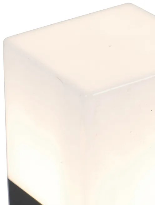 Lampione da esterno nero con paralume bianco opalino 70 cm - Denmark