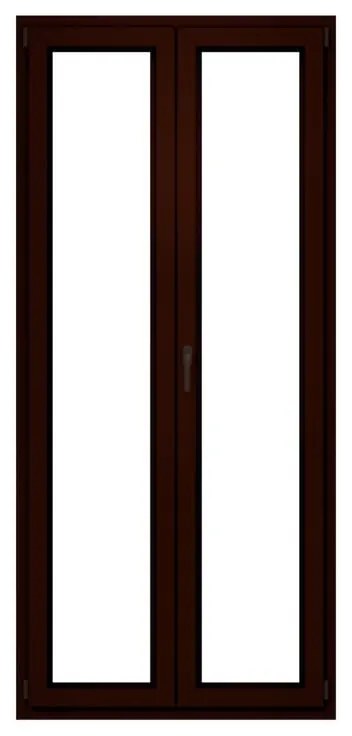 Portafinestra in PVC noce L 120 x H 220 cm, 2 ante apertura a destra