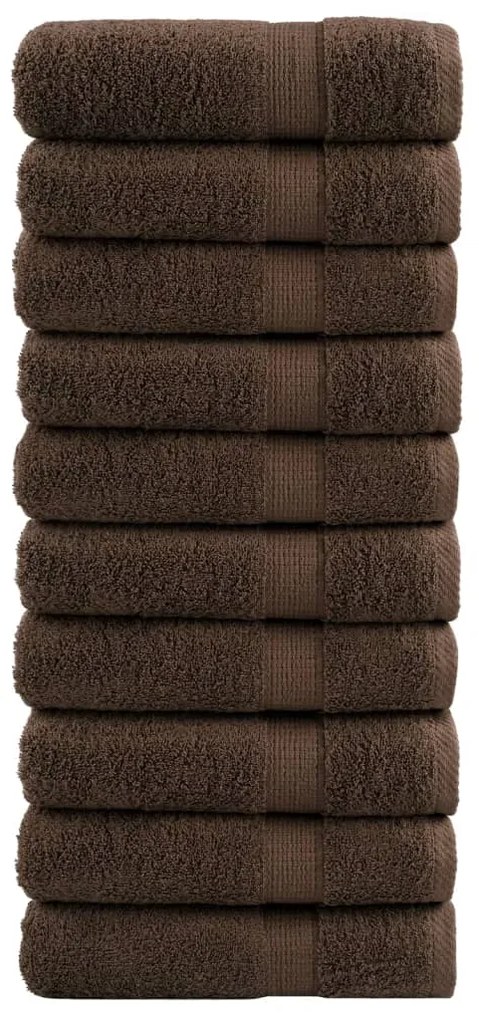 Asciugamani Da Bagno Solund 10 Pz Marroni 100x150cm 600gsm /