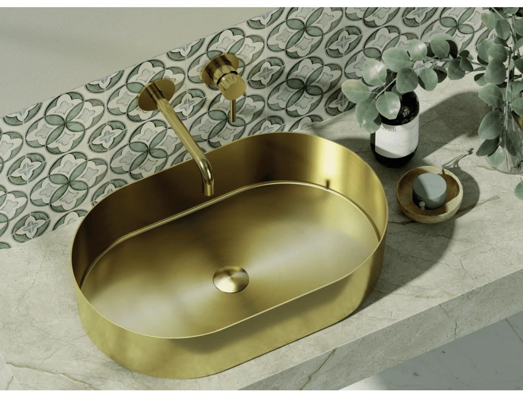 Lavabo D'Appoggio 55x35 Cm Karag "Jupiter" Oro