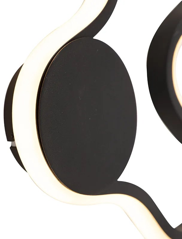Applique da parete moderna nera con LED - Plomp