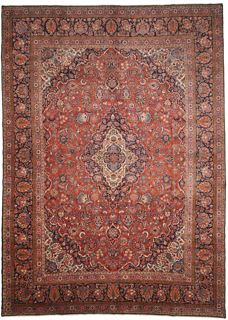 Kashan Tappeto persiano 460 x 340 Rosso (Iran) Annodato A Mano