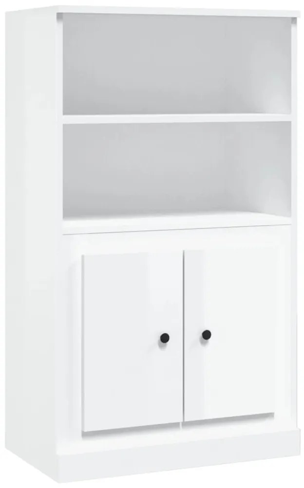 Credenza bianco lucido 60x35,5x103,5 cm in legno multistrato