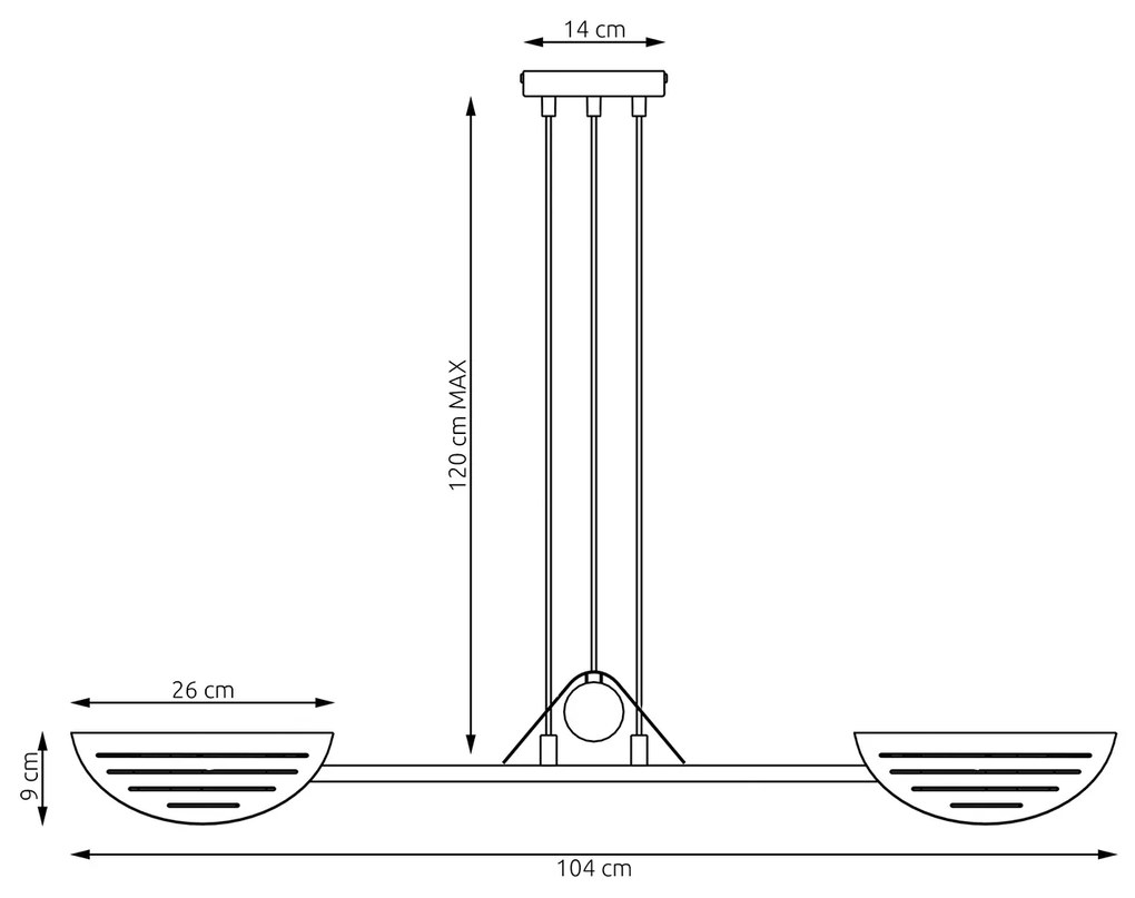 Lampadario Moderno 4 Luci Iperione A Bracci In Acciaio Nero