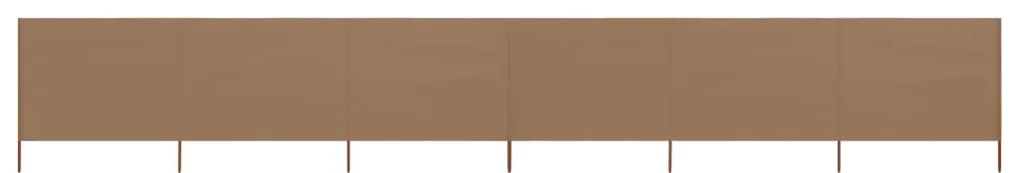 Paravento A 6 Pannelli İn Tessuto 800x120 Cm Grigio Talpa /