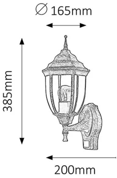 Rabalux 8458 - Lampada da esterno con sensore NIZZA 1xE27/60W/230V