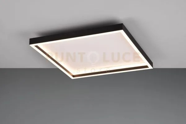 Rotonda plafoniera led 20w 2600lm, 3000k quadrata bordo metallo ner...