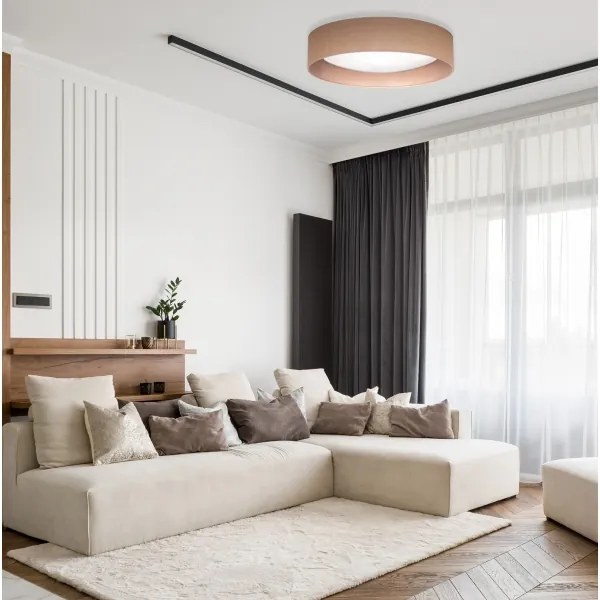 Duolla - Plafoniera LED ROLLER LED/24W/230V diametro 45 cm marrone chiaro