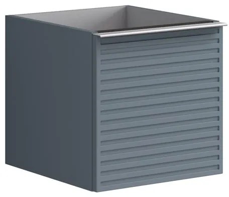 Struttura semi colonna da bagno Pixel 1 cassetto laccato opaco indaco L 40 x H 40 x P 45.5 cm