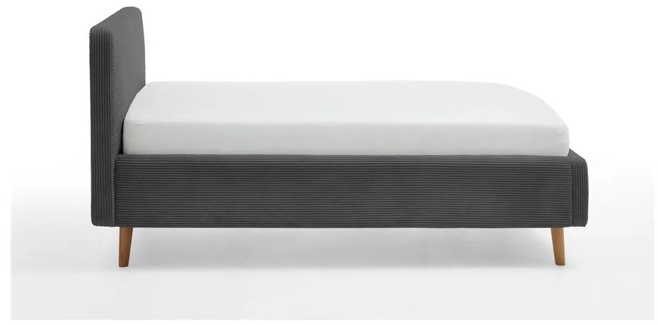 Letto singolo imbottito color antracite rete non inclusa 120x200 cm Mattis – Meise Möbel