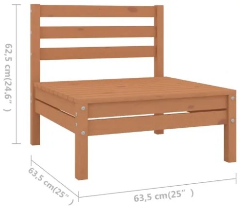 Set Divani da Giardino 7 pz in Legno Massello di Pino Miele