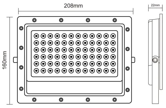 Riflettore LED da esterno LED/100W/230V 5000K IP65 grigio