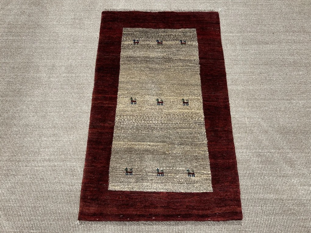 Gabbeh Tappeto 80x130 Grigio (Iran) Annodato A Mano