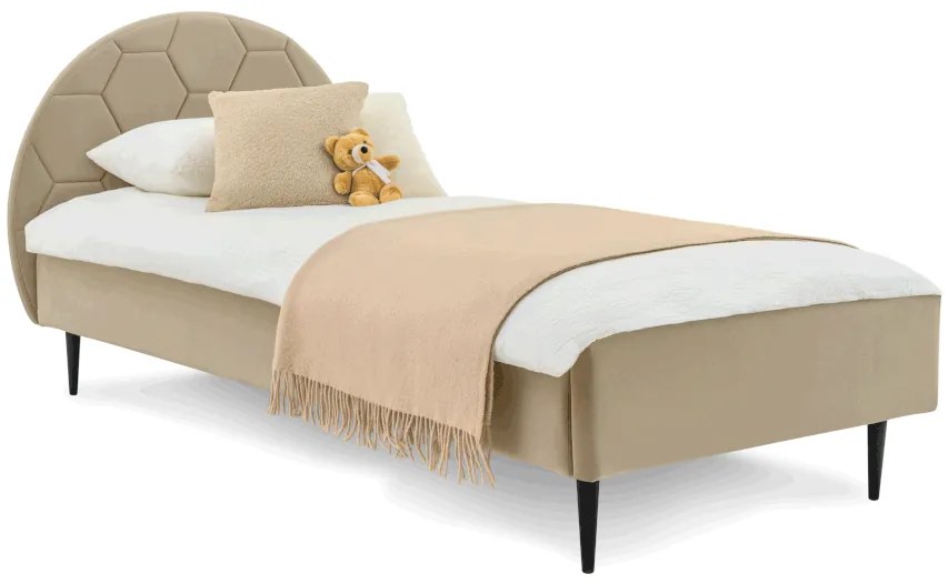 Letto per bambini beige con contenitore 120x200 cm Mercury - Scandic