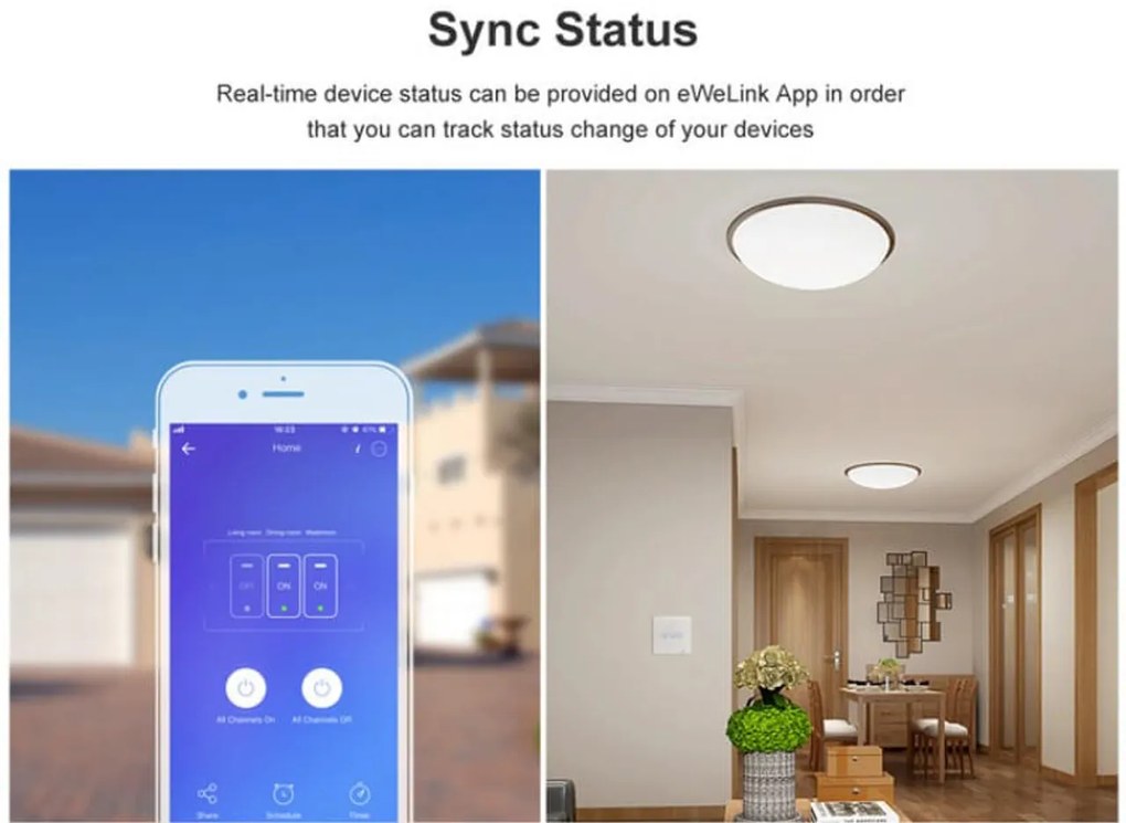 Interruttore Smart WiFi 3 tasti scatola 503 SONOFF TX Serie Colore Bianco