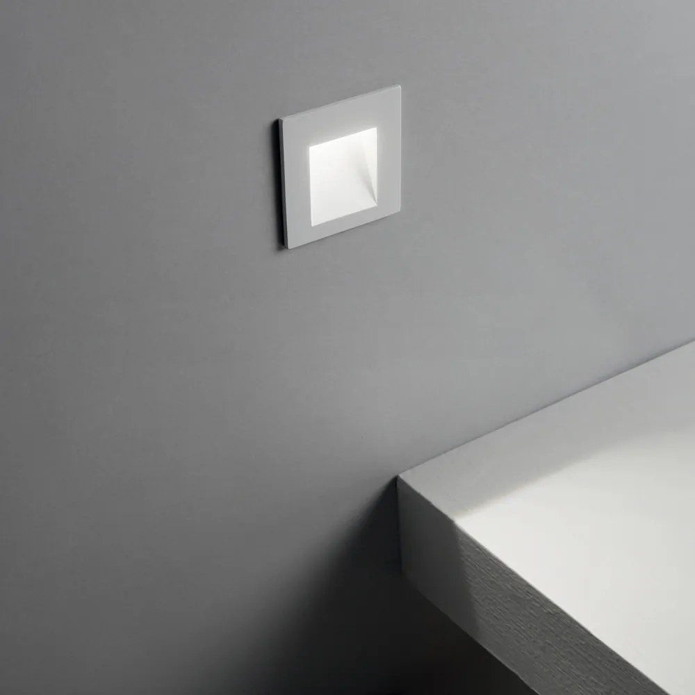 Corpo Luce Incasso Alluminio Bianco Led 2W 3000K Luce Calda