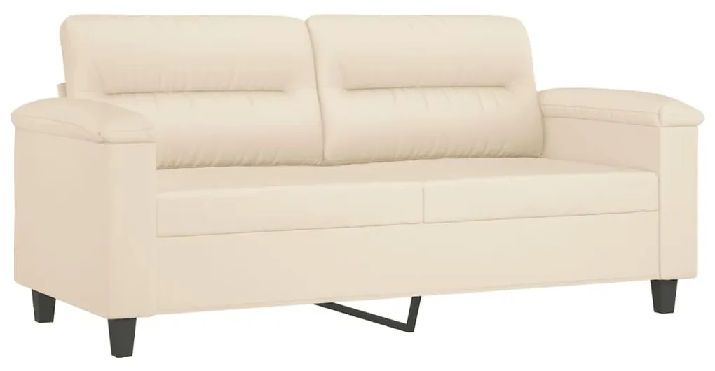 Divano a 2 posti beige 140 cm in tessuto microfibra