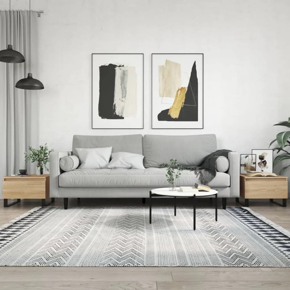 Tavolini Salotto 2pz Rovere Sonoma 50x46x35cm Legno Multistrato /