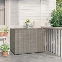 Mobile Portaoggetti da Giardino Grigio 100x55,5x80cm Polyrattan 319869