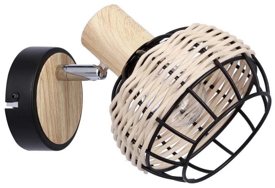 Lampada da parete nera e crema ø 12 cm Tajga - Candellux Lighting