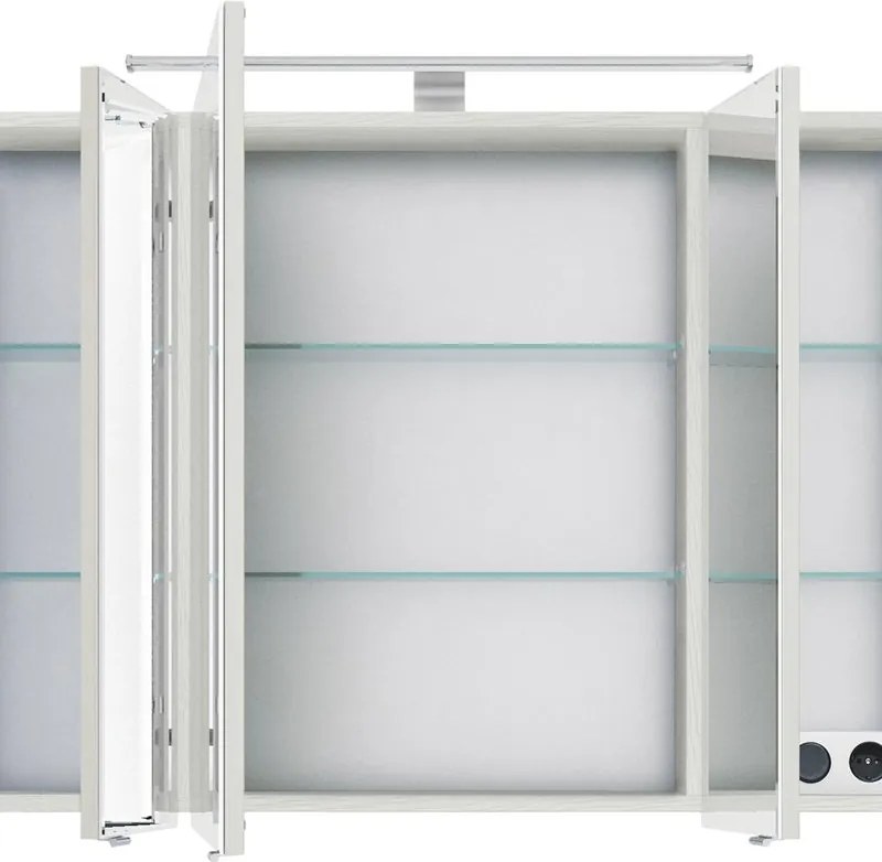 Specchio Contenitore Con Illuminazione PELIPAL legno caldo L 98 x H 70.3 x P 17 cm