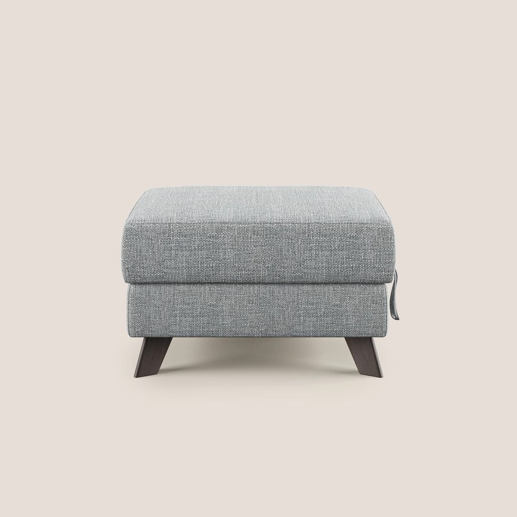 Moon Pouf contenitore e piedini alti in tessuto morbido ad intreccio soft-touch impermeabile T06