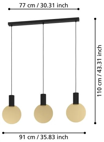 Eglo 900402 - Lampadario LED a sospensione con filo SARONA 3xGU10/4,5W/230V 3000K