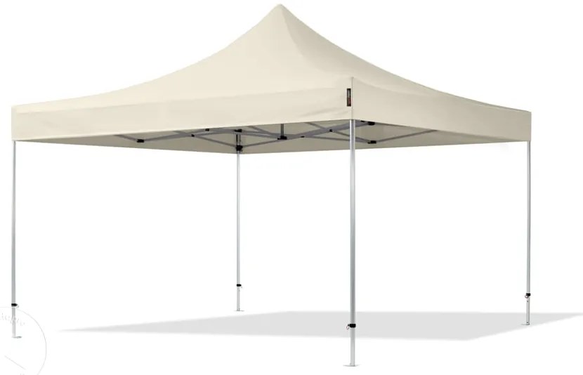 TOOLPORT 4x4m gazebo pieghevole PES con laterali (finestre panoramiche), PROFESSIONAL alluminio, crema - (600182)