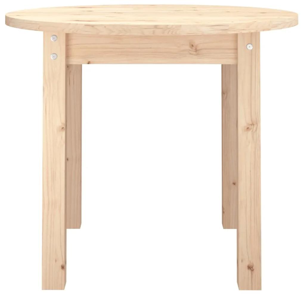 Tavolino da Salotto Ø 55x45 cm in Legno Massello di Pino