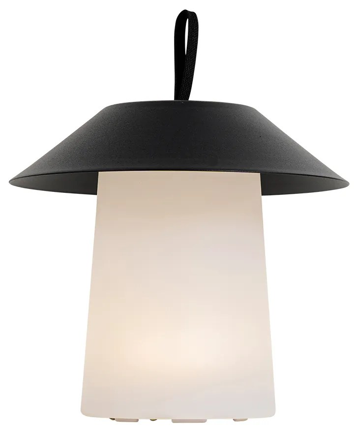 Lampada da tavolo nera con LED dimmerabile a 3 livelli ricaricabile - Ivan