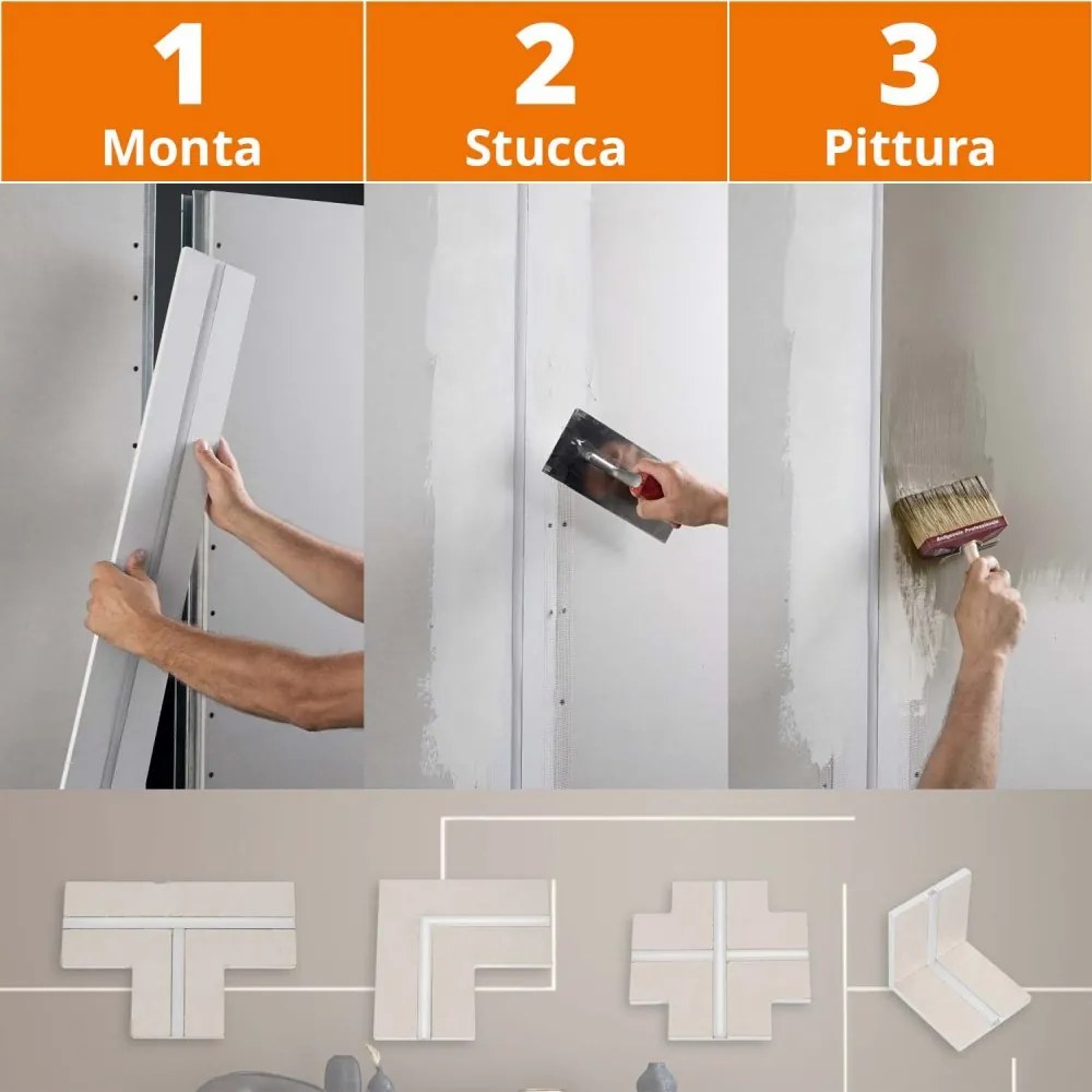 Cartongesso con Profilo in alluminio Integrato - Taglio di Luce LED Selezionare la lunghezza 2 Metri