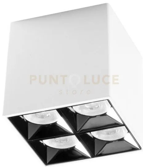 Gfa1140n- faretto bianco 4 luci led 4000k 1250lm 15w 8,2x8cm