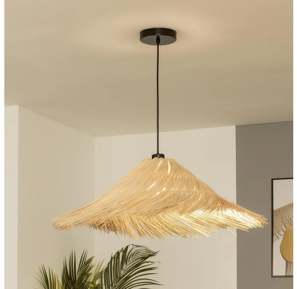 Brilagi - Lampadario LED a sospensione con cavo CERIA BOHO 1xE27/40W/230V Ø 100 cm in rattan
