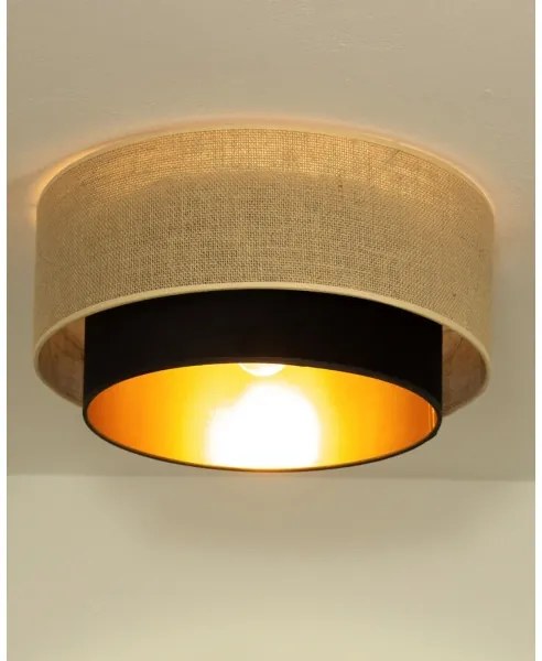 Lampada da soffitto SARTA 1xE27/60W/230V Ø 45 cm nero/iuta