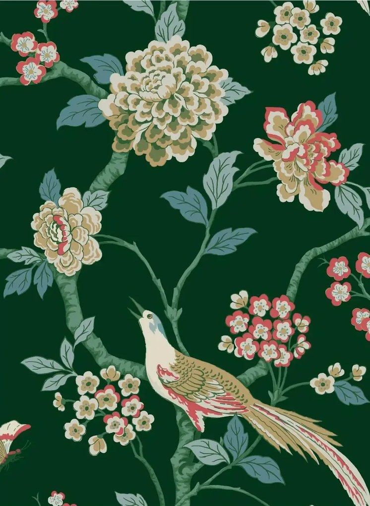 Coordonne Tapete Bird Song - Emerald