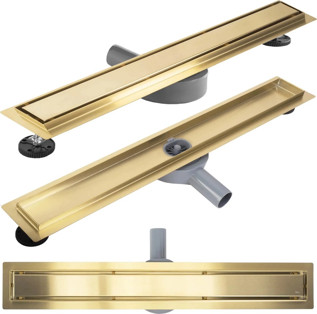 Scarico lineare REA Neox pro Brush Gold 80
