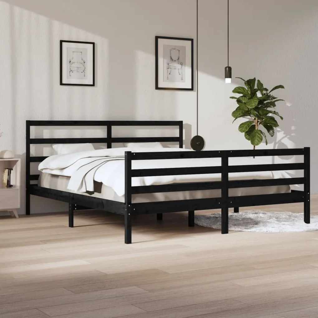 Giroletto Nero İn Legno Massello Di Pino 200x200 Cm /