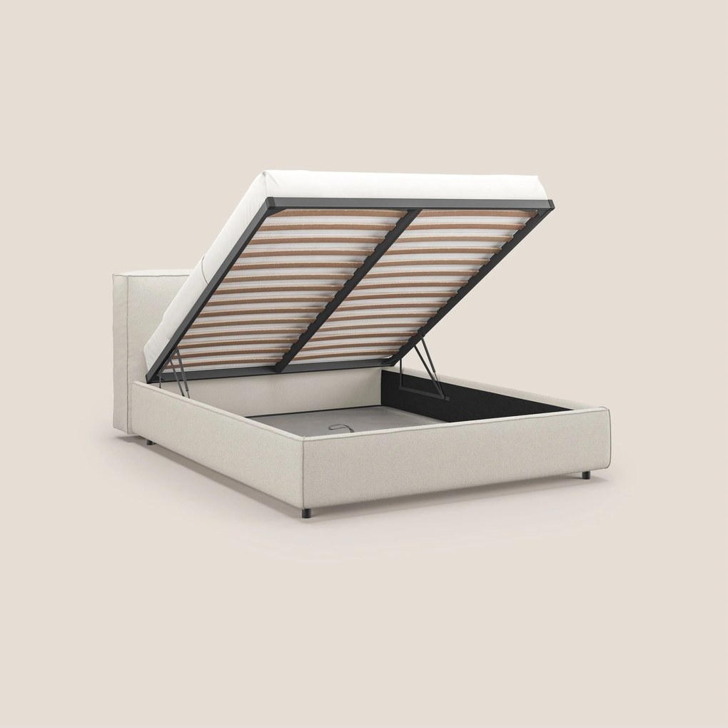 Cocoon letto imbottito contenitore sfoderabile in bouclet impermeabile T07 bianco