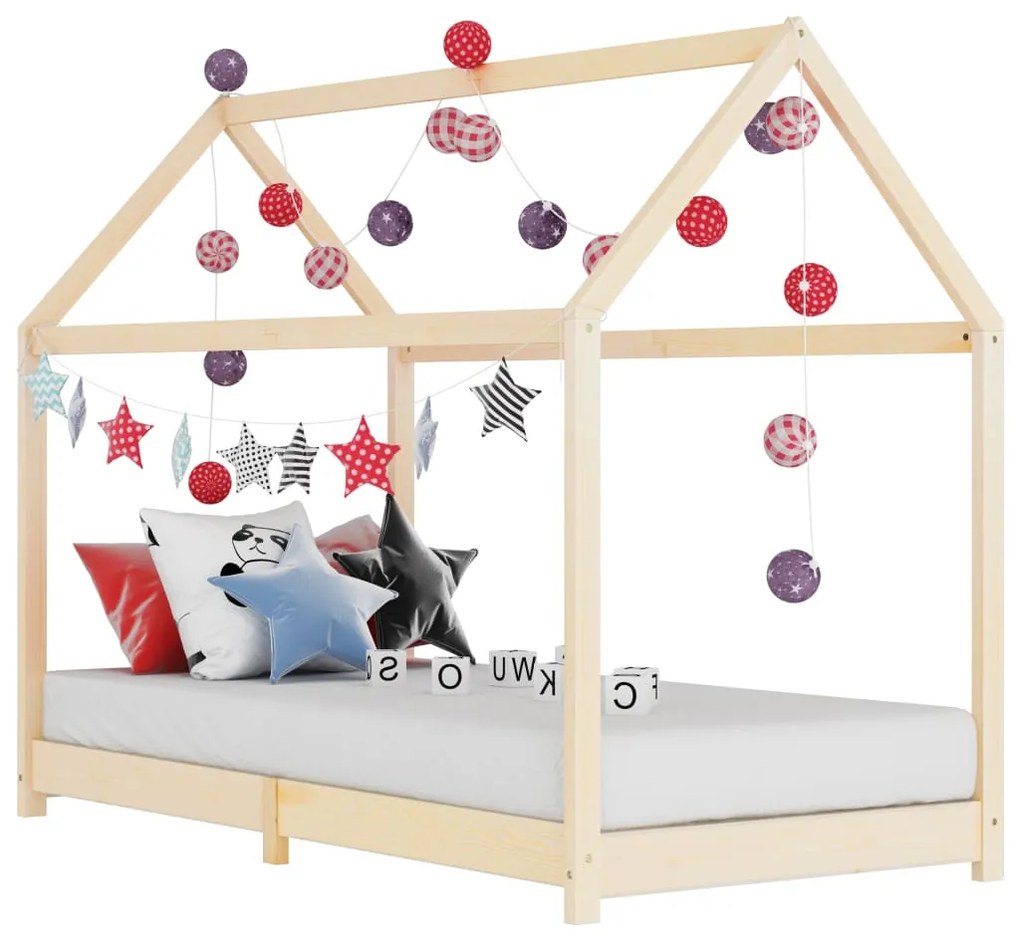 Giroletto Per Bambini İn Legno Massello Di Pino 90x200 Cm /