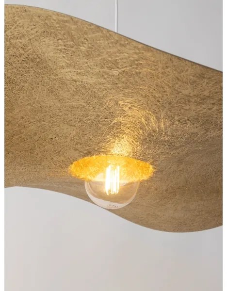 Lampadario a sospensione con filo KAPELLO 1xE27/60W/230V diametro 55 cm bianco/oro