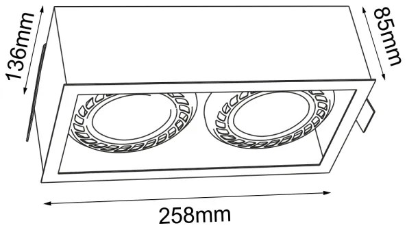 Brosline 3274 - Plafoniera da incasso CAGE 2xGU10/18W/230V nera
