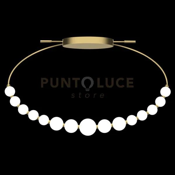 Perla plafoniera, oro, 15 sfere, led 36 watt, lumen 3060, 3000k, l ...